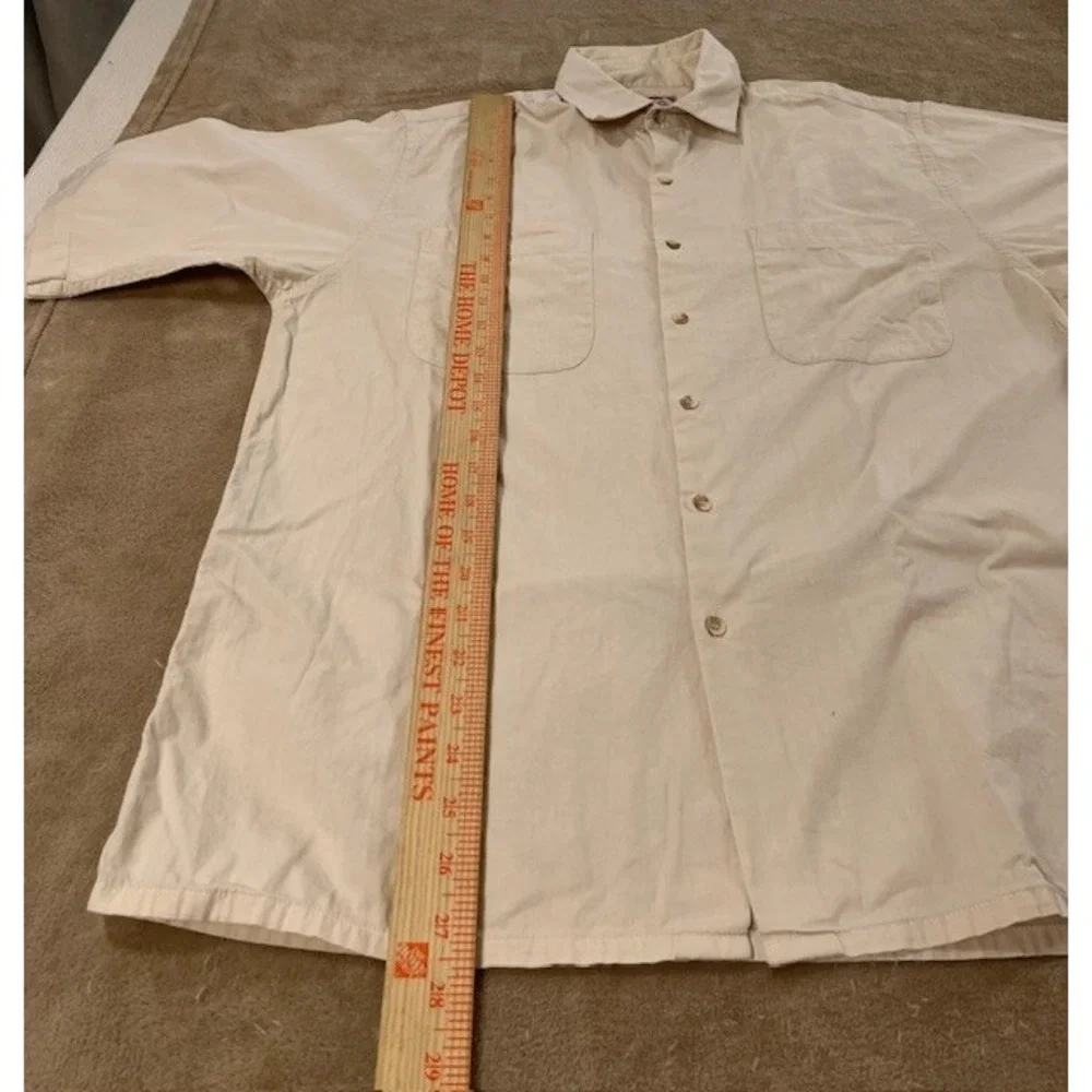 VINTAGE BANANA REPUBLIC Men's shirt size medium beige Short Sleeve button up EUC